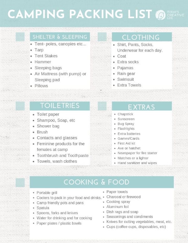 Camp Kitchen Gear & Packing List – Must Love Camping