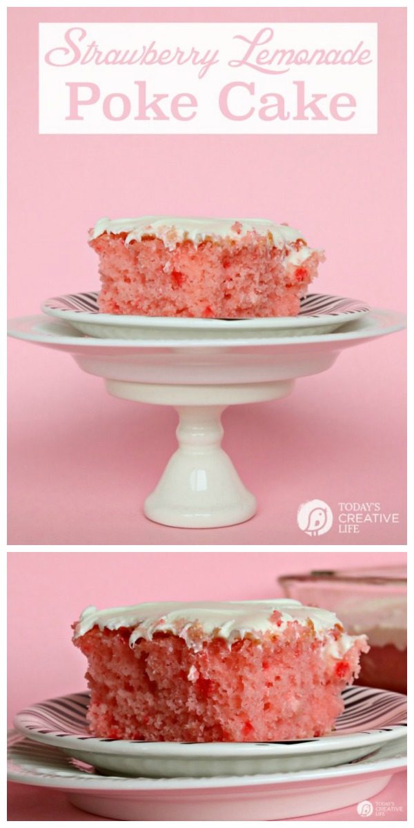 Strawberry Lemonade Cake | Cake Mix Cakes | Spring Cake Ideas | Pink Lemonade Cake | Easy to make recipe | TodaysCreativeLife.com