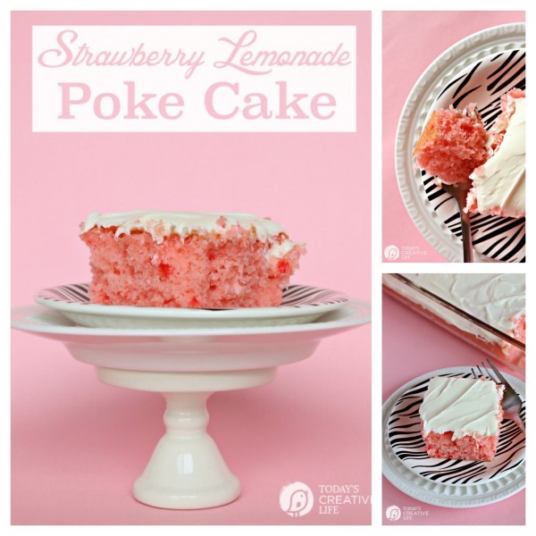 Strawberry Lemonade Poke Cake - TodaysCreativeLife.com