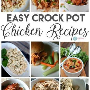 photo collage of chicken recipes for the crockpot.