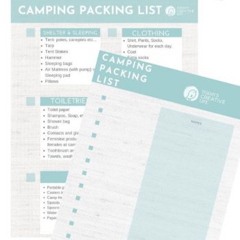 Free Printable Camping Packing List | Checklist for camping essentials | What do you need to go camping? Free Printable on TodaysCreativeLife.com