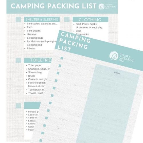 Free Printable Camping Packing List | Checklist for camping essentials | What do you need to go camping? Free Printable on TodaysCreativeLife.com