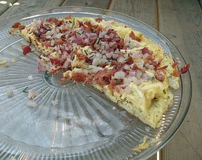 Bacon onion gouda Frittata from Amanda Cooks.