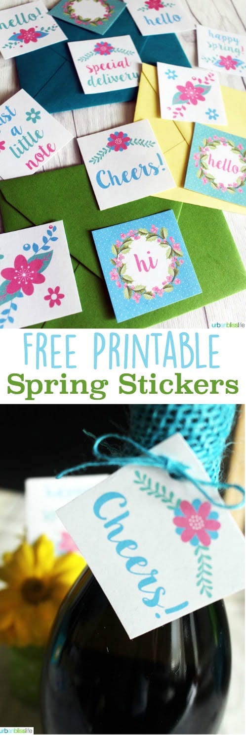 Spring Sticker Printables | Designed by UrbanBlissLife for TodaysCreativeLife.com - Print up your own for easy gifts, envelope messages and more. 