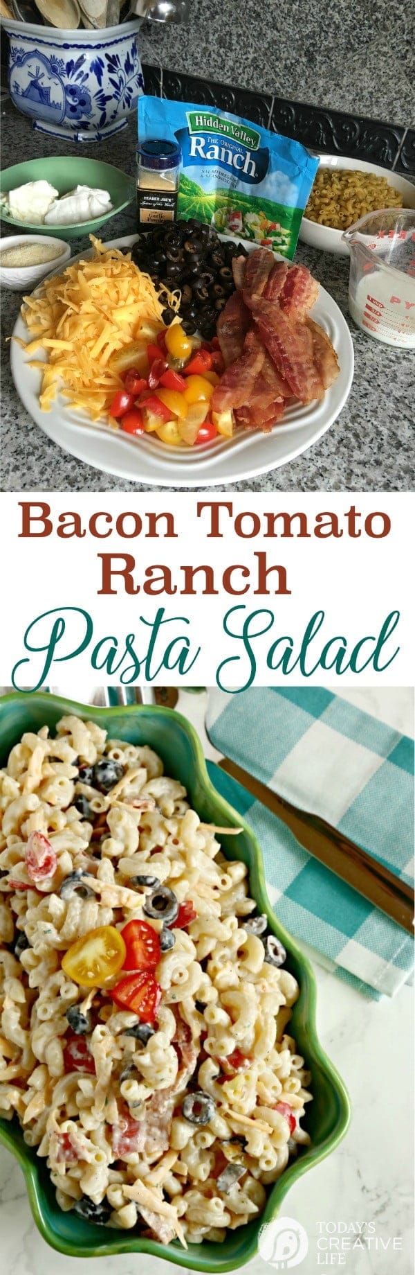 Bacon Ranch Pasta Salad photo collage