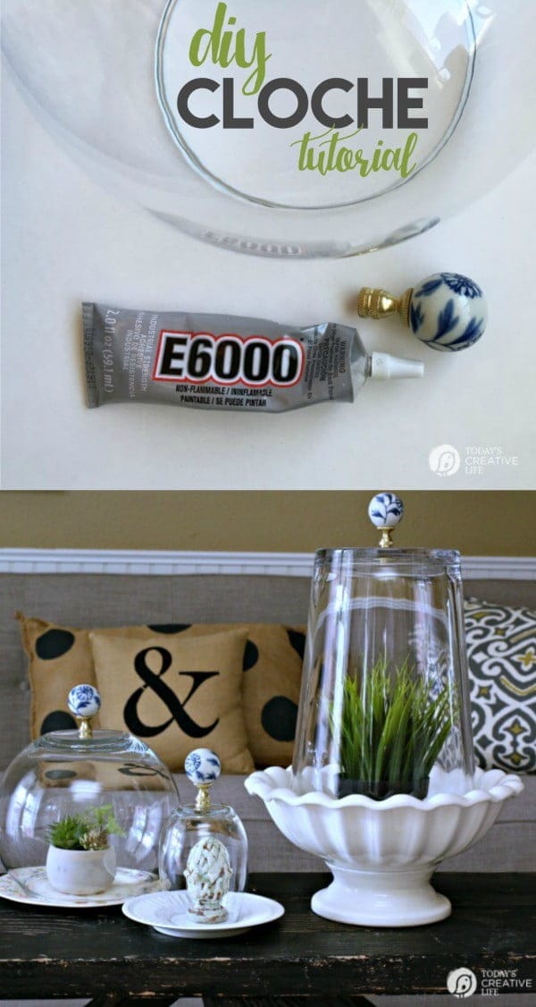 DIY Cloche Jars | Make your own Cloche Jars for diy decorating. Click on the photo for the tutorial and supply list. TodaysCreativeLIfe.com