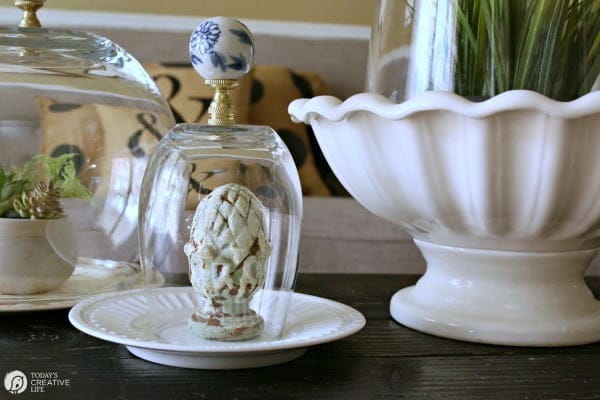 DIY Cloche Jars | Make your own Cloche Jars for diy decorating. Click on the photo for the tutorial and supply list. TodaysCreativeLIfe.com