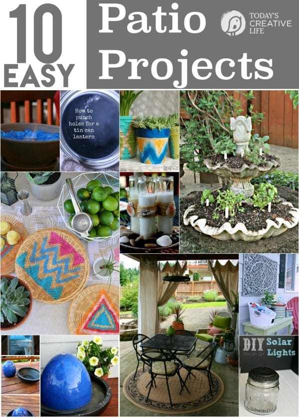 10 DIY Patio Projects | Find easy outdoor projects to make for your patio space. See more on TodaysCreativeLife