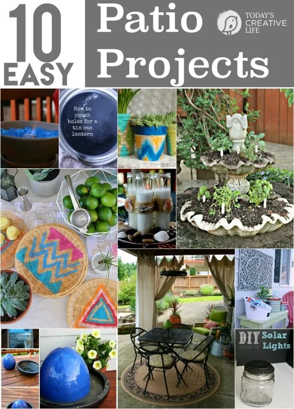 10 DIY Patio Projects | Find easy outdoor projects to make for your patio space. See more on TodaysCreativeLife