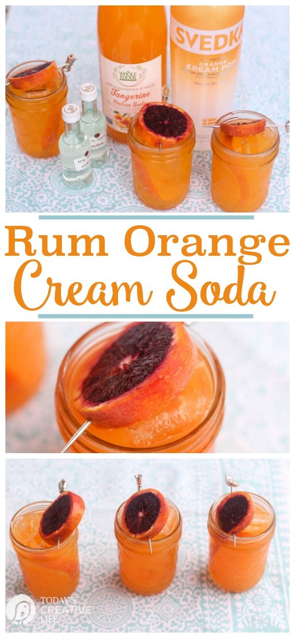 Rum Orange Cream Soda Cocktail | Looking for a refreshing and crowd pleasing cocktail for summer? This is it! Easy to make. Click the photo for the recipe. TodaysCreativeLife