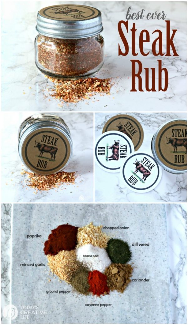 Steak Seasoning Dry Rub | Make your own steak rub for delicious grilling all summer long. Use on Steak or burgers. TodaysCreativeLife.com