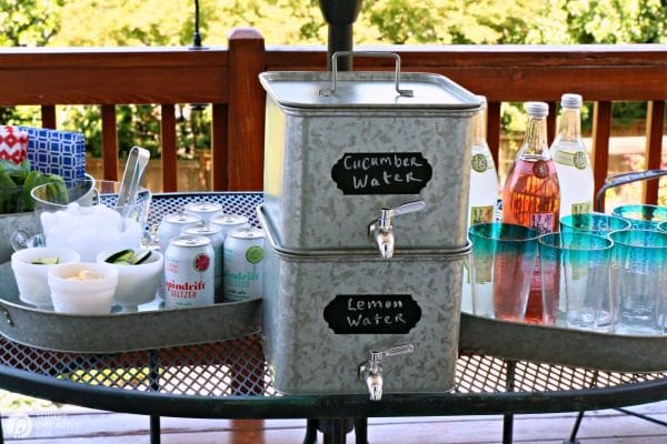 Backyard Entertaining + Outdoor Drink Station Idea