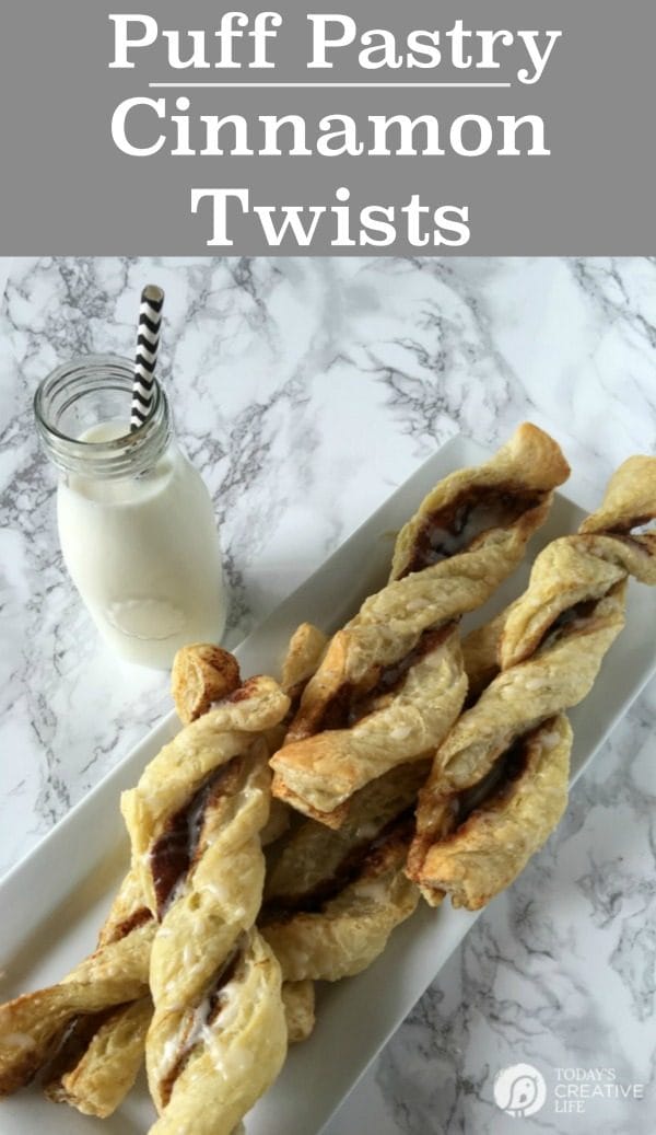 Puff Pastry Cinnamon Twists | The magic of puff pastry makes you feel like a real baker! Whip up a batch of these Cinnamon Twists for a quick snack or breakfast. See the recipe on TodaysCreativeLife.com 