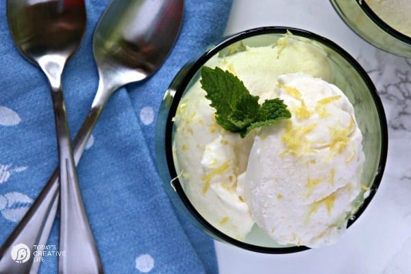 3 Ingredient No Churn Lemon Ice Cream | This simple recipe is perfect for summer! Find it on TodaysCreativeLife.com