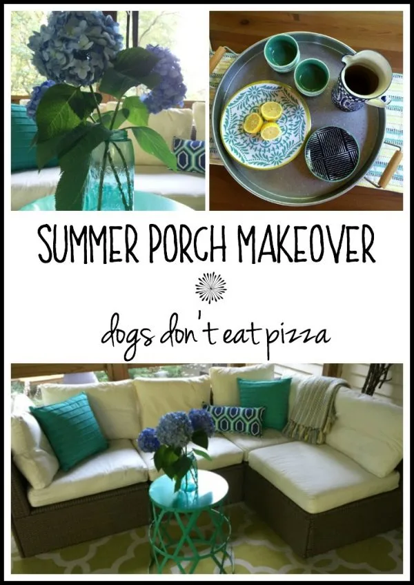 Back Porch Makeover | Create your own outdoor space with these simple ideas. Shared by Karen from Dogs Don't Eat Pizza for TodaysCreativeLife.com