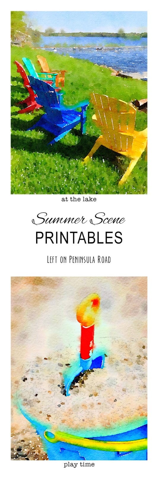 Watercolor Summer Printables | Easy decorating with these watercolor inspired printables by Left on Peninsula Road for TodaysCreativeLife.com