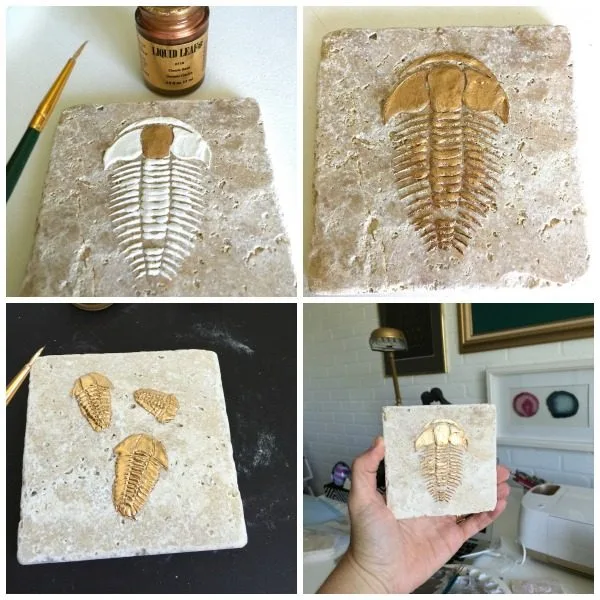 DIY Trilobite Fossils | Make your own Fossils for decorating! This Boy Bedroom idea is the perfect theme for your guy. Who knew that this Cricut Explore craft could create such original DIY ideas! See the step by step tutorial on TodaysCreativeLife.com