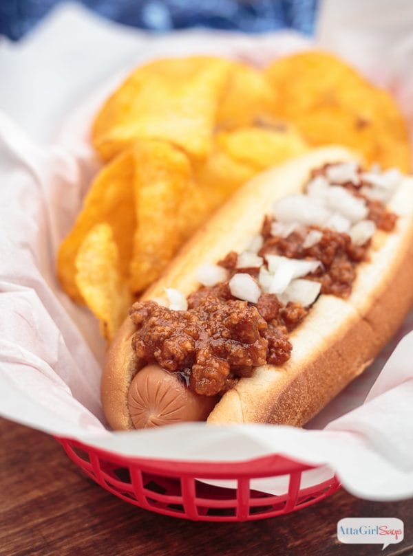 Homemade Hot Dog Chili | You'll never go back to canned chili again! Some call this Hot Dog Sauce! Atta Girl Says for TodaysCreativeLife.com 