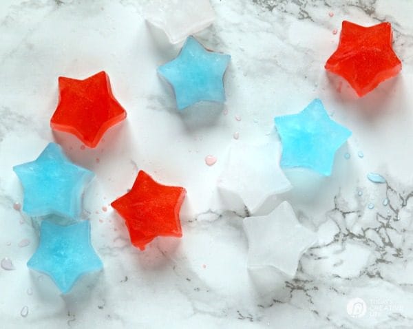  Star Shape Ice Cubes in red white and blue