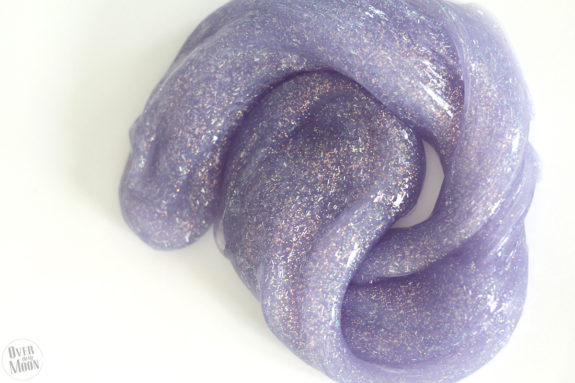 purple slime with glitter