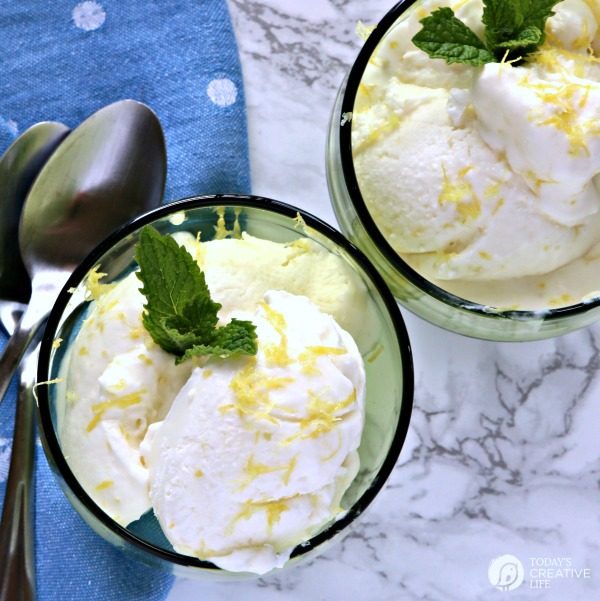 3 Ingredient No Churn Lemon Ice Cream | Make ice cream the easy way! No churning needed for this simple and delicious summer dessert! Find it on TodaysCreativeLife.com