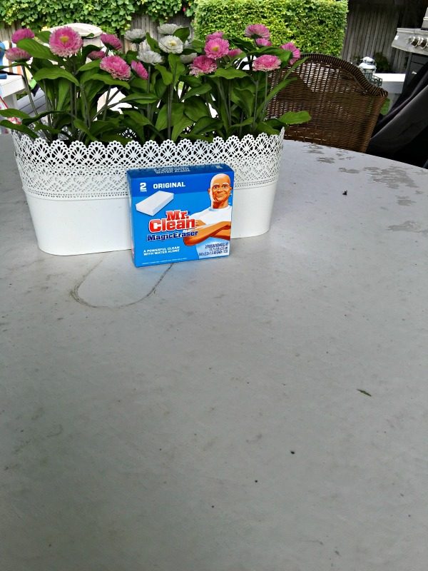 Cleaning your Outdoor Table | Mr. Clean got a Makeover | Clean up the patio with Mr. Clean Magic Erasers. No fancy solutions or cleaners needed. 