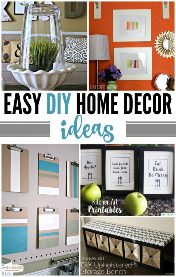 Easy DIY Home Decor Ideas |You'll love these 20 Easy DIY Home Decor Ideas that I've gathered. It doesn't have to be expensive to decorate your home and I'm proof of that! See more on TodaysCreativeLife.com