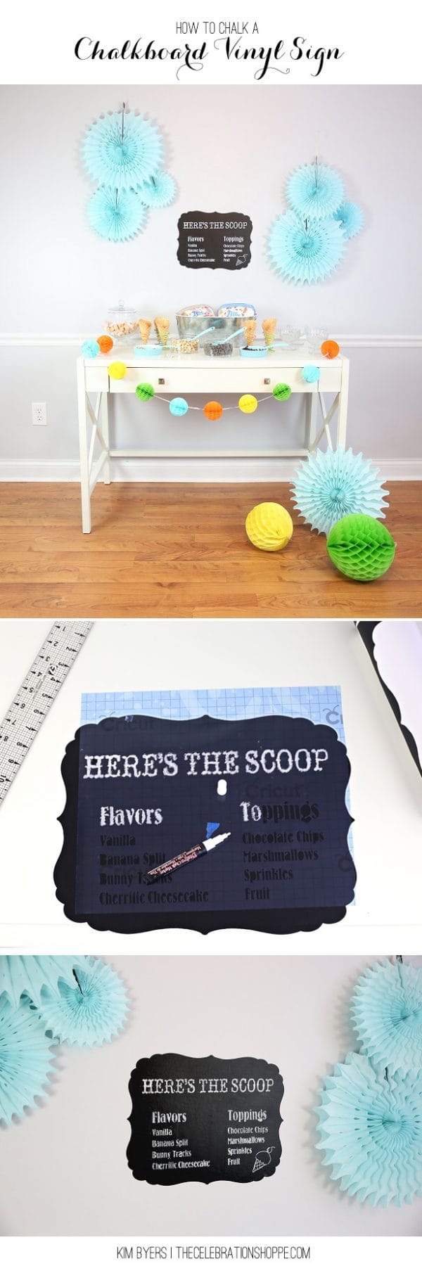 DIY Chalkboard Writing | Learn how to write fancy on a chalkboard with this easy tutorial. Chalkboard art doesn't have to be as difficult as you think. Kim from The Celebration Shoppe will show you how! See more on TodaysCreativeLife.com