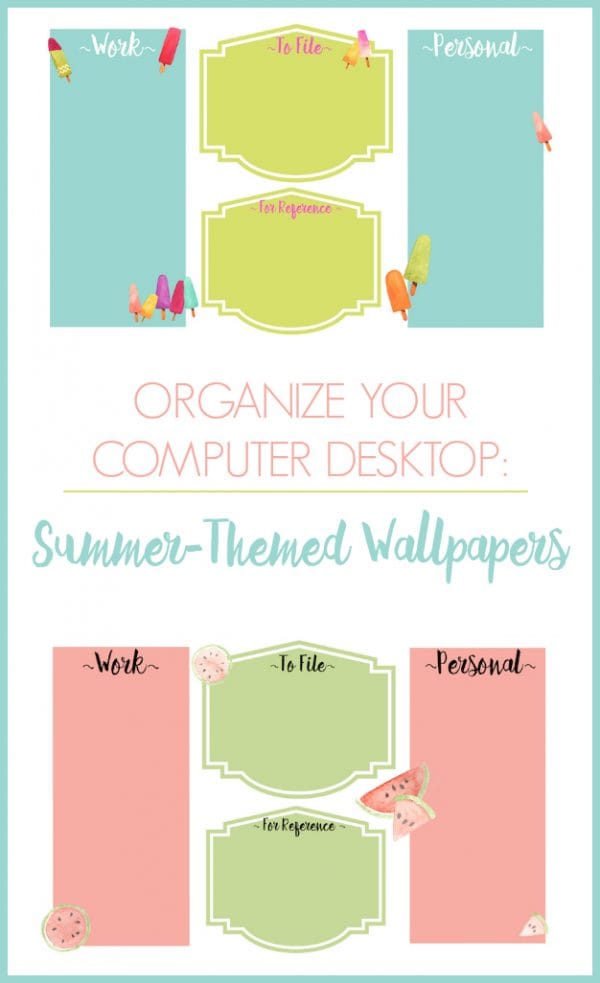 Summer Themed Desktop Wallpapers | Organize your computer desktop with this stylish summer theme designed by Refined Rooms for TodaysCreativeLife.com