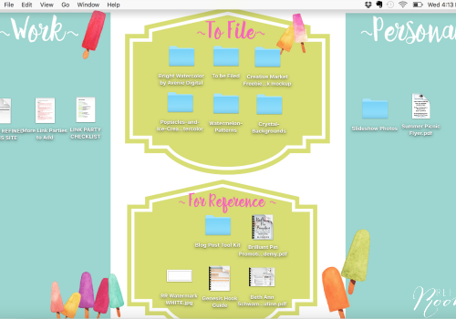 Summer Themed Desktop Wallpapers | Organize your computer desktop with this stylish summer theme designed by Refined Rooms for TodaysCreativeLife.com
