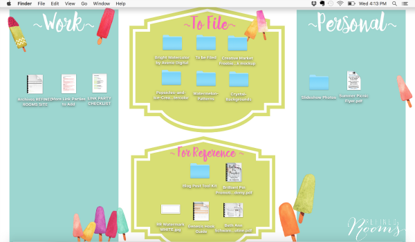 Summer Themed Desktop Wallpapers | Organize your computer desktop with this stylish summer theme designed by Refined Rooms for TodaysCreativeLife.com