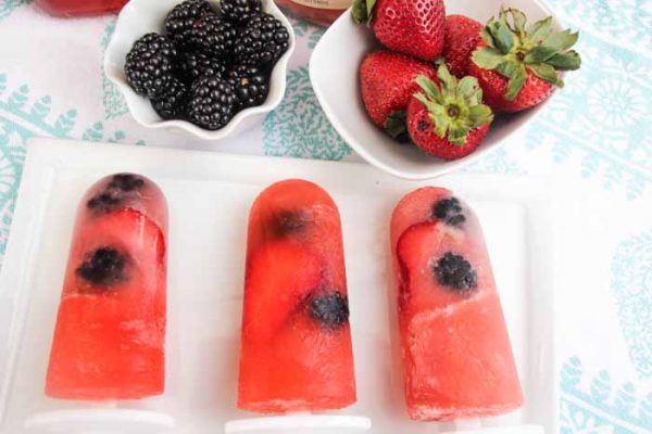 Strawberry Blackberry Margarita Popsicles | Make your own popsicles with ingredients you want. I love these adult version icy treats. My Crazy Good Life for Today's Creative Life