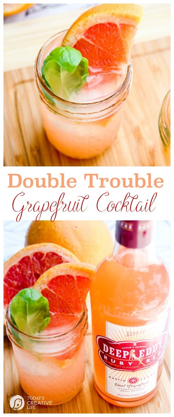 Double Trouble Grapefruit Cocktail | Summer Cocktails are the best! You'll love the crisp citrus taste of grapefruit for your ultimate summer cocktail. See the recipe on Today's Creative Life