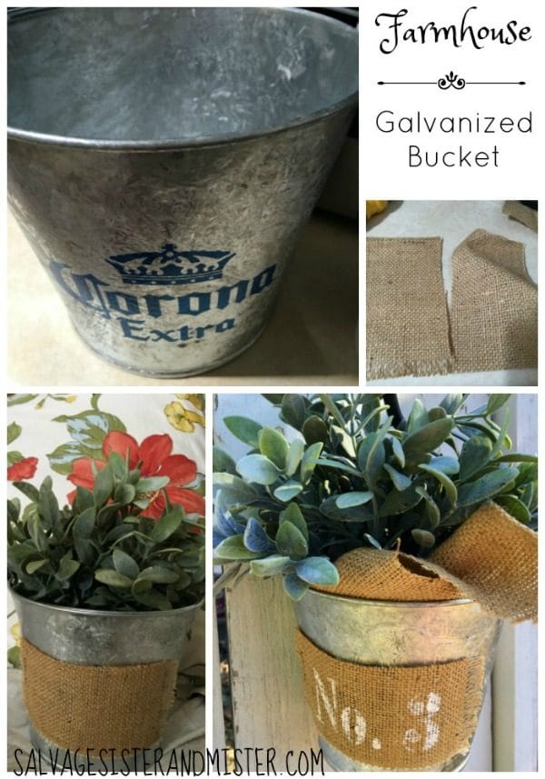 Farmhouse Galvanized Bucket | Get that farmhouse look with thrift store finds. See more on TodaysCreativeLife.com