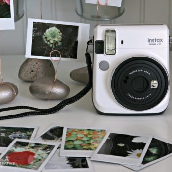 Rock Garden Photo Display | This diy project gives you a stylish way to display your Instax photos. See it on TodaysCreativeLife.com