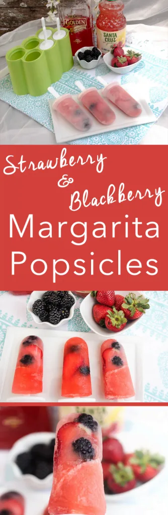 Strawberry Blackberry Margarita Popsicles | Make your own popsicles with ingredients you want. I love these adult version icy treats. My Crazy Good Life for Today's Creative Life