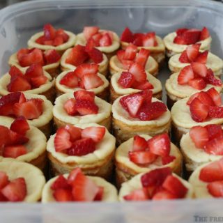 Strawberry Mini Cheesecakes | Cheesecakes for a crowd are easy with this recipe from The Freshman Cook. Cheesecake recipes are easier than you think. Shared on TodaysCreativeLife.com