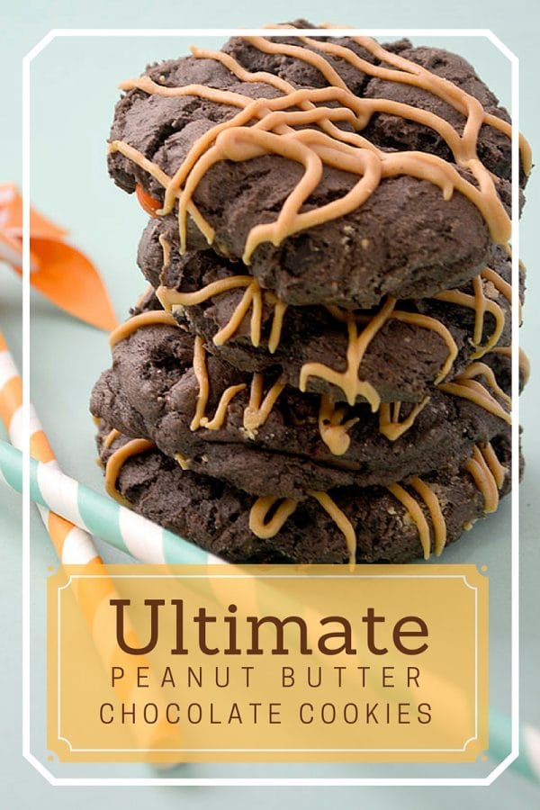 Chocolate Peanut Butter Cookies |The combination of chocolate and peanut butter makes me want to flip cartwheels! These Chocolate Peanut Butter Cookies have my name written ALL over them! Shared by Pink Cake Plate for Today's Creative Life. 