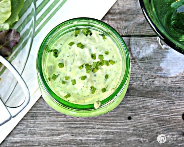 Shrimp Avocado Salad with Cilantro Avocado Dressing | This summer salad is bursting with flavor and color! Easy and quick to make. Find the recipe on TodaysCreativeLife.com Sponsored by California Avocados. 