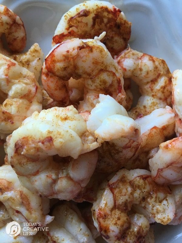 Chili Lime Shrimp | Perfectly seasoned Baked Shrimp in about 10 minutes! Great for salads, surf and turf or even shrimp tacos. See the recipe on Today's Creative Life