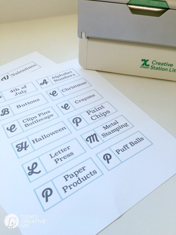 Craft Room Declutter | Keep your craft supplies and craft room organized with this method. Free printable labels to help you organize. See more on TodaysCreativeLife.com