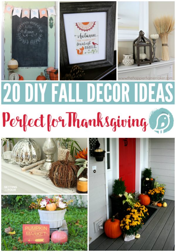 20 DIY Fall Decor Ideas Perfect for Thanksgiving | Find autumn decorating ideas for your porch, your mantel, your table! It's all here. Click the photo to see more. TodaysCreativeLife.com
