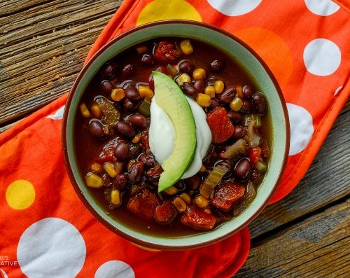 Slow Cooker Black Bean Soup | This satisfying crock pot soup is full of flavor and nutrition! A healthy choice for lunch or dinner! Click the photo for the recipe. TodaysCreativeLife.com