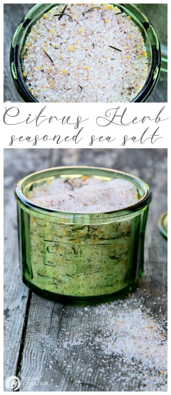 Seasoned Salt Recipe | Make your own Lemon Citrus Herb Sea Salt. Click the photo for the recipe. TodaysCreativeLife.com