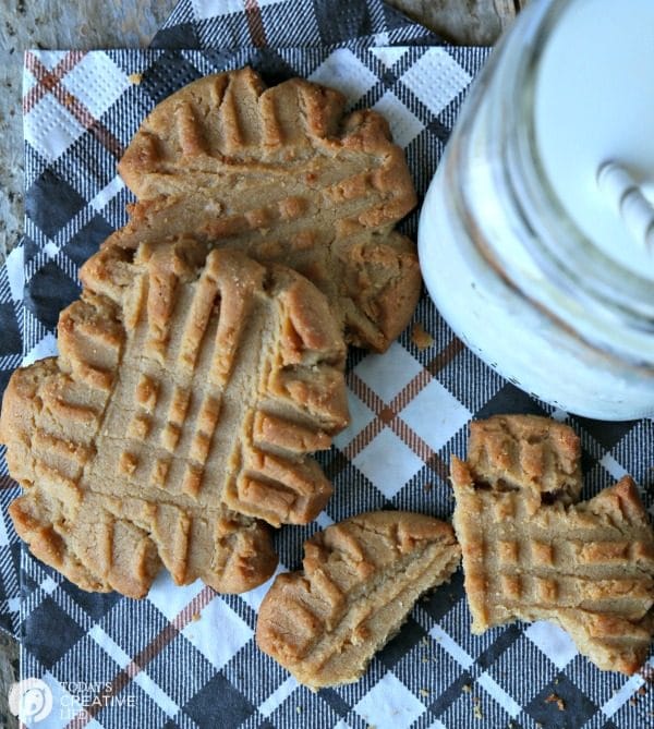 freshly baked homemade peanut butter cookies