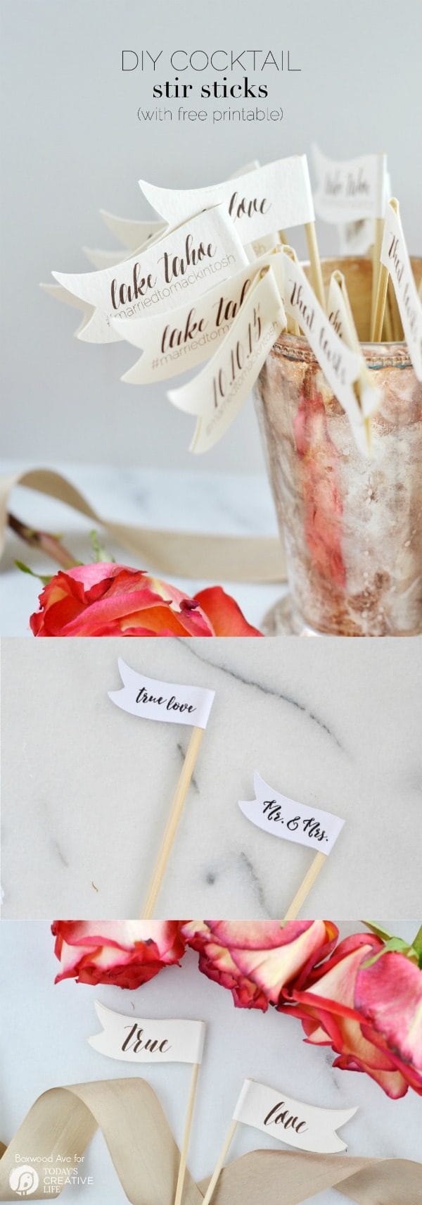 DIY Stir Sticks for your Wedding | DIY Wedding ideas are always a great way to place a more original personal touch on your special day. Get your free download here. TodaysCreativeLife.com