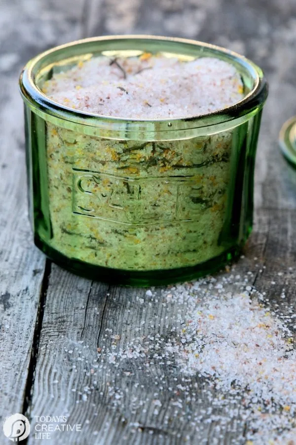 Seasoned Salt Recipe | Make your own Lemon Citrus Herb Sea Salt. Click the photo for the recipe. TodaysCreativeLife.com