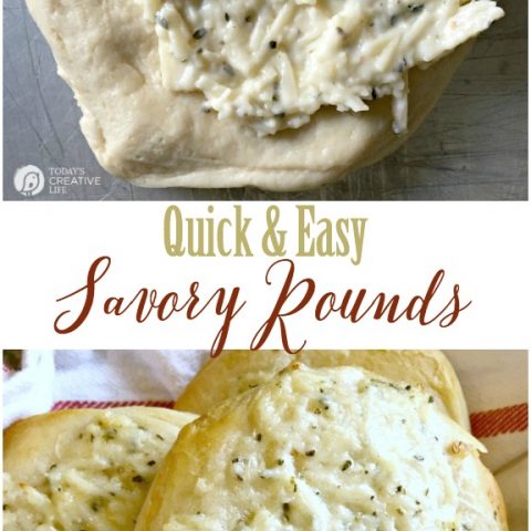 Biscuit Savory Rounds | Quick and so delicious! Great with salads, pasta or casseroles! Click the photo for the recipe. TodaysCreativeLife.com