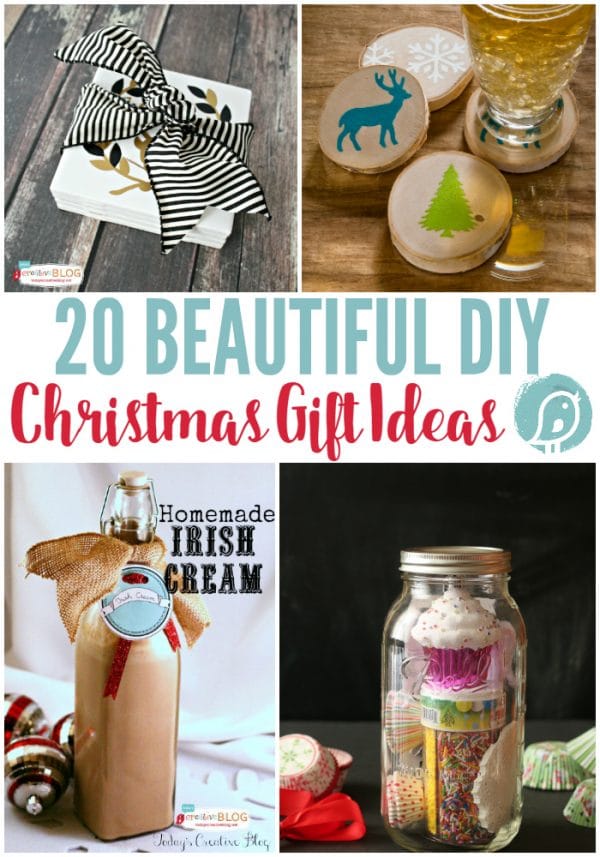 20 DIY Christmas Gift Ideas | You'll find homemade holiday gift ideas for everyone on your list! Gifts from the kitchen or your craft room! Click the photo to see more. TodaysCreativeLife.com