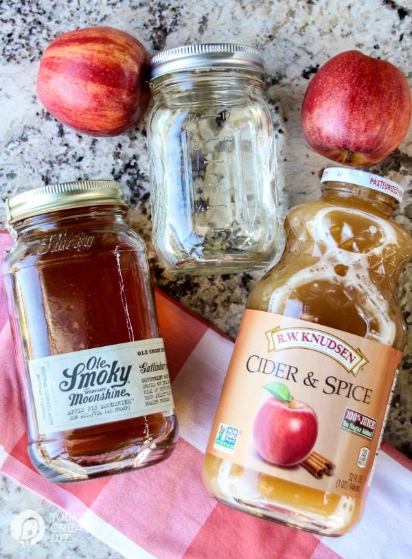 Apple Pie Moonshine Spice Cider Cocktail | This seasonal holiday cocktail is the perfect drink for your holiday parties! Grab the recipe by clicking on the photo. TodaysCreativeLIfe.com